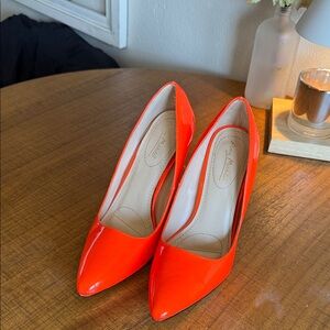 Anne Michelle Bright Orange Heels Size 8